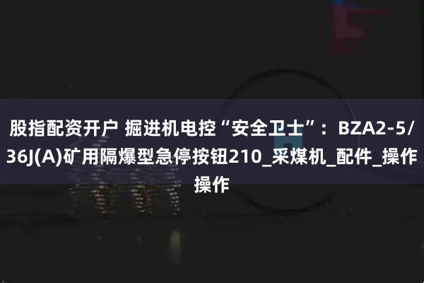 股指配资开户 掘进机电控“安全卫士”：BZA2-5/36J(A)矿用隔爆型急停按钮210_采煤机_配件_操作